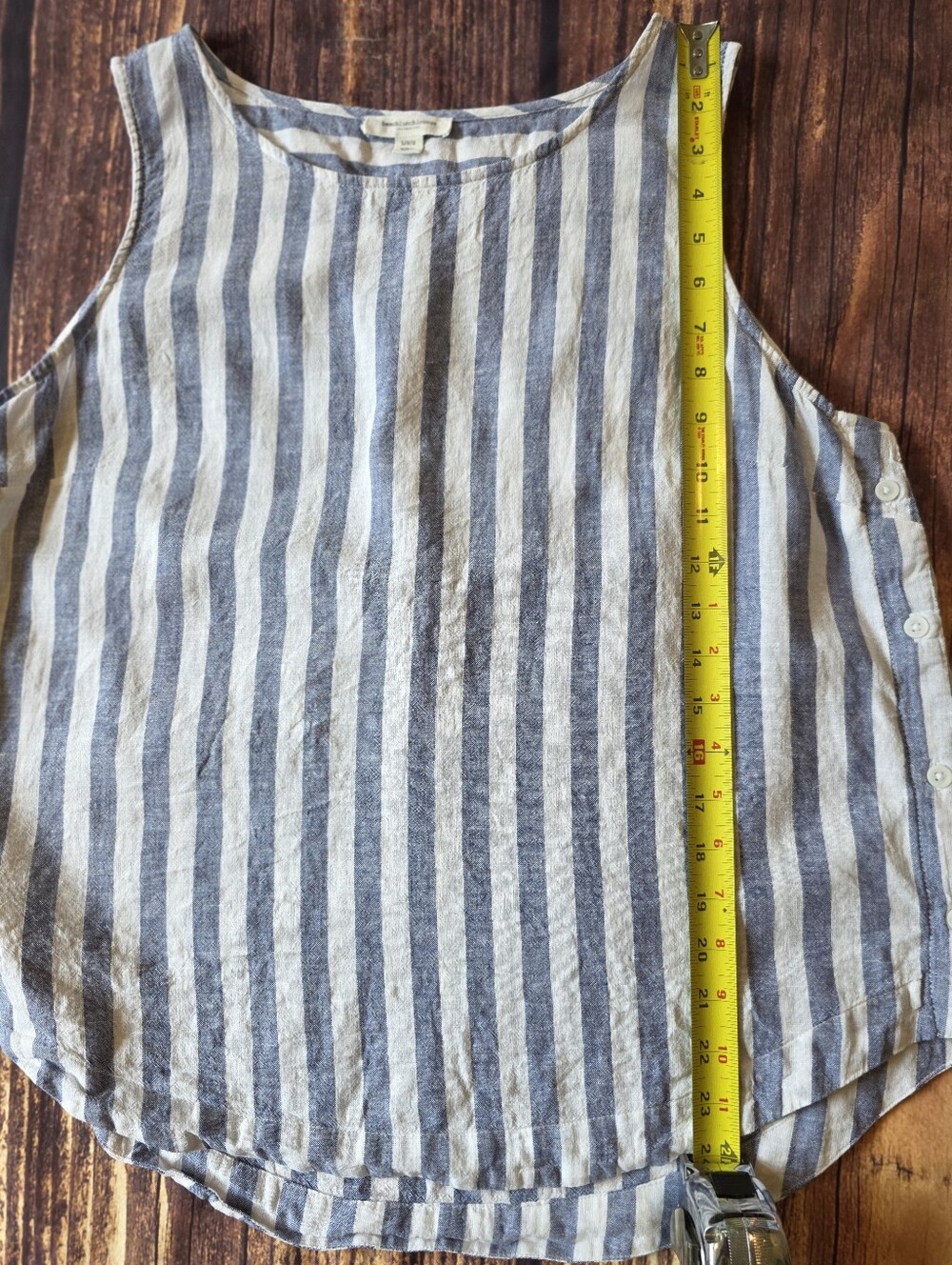 Beach Lunch Lounge Size Large Striped Top Nautical Coastal Linen Cotton Beachy - Picture 9 of 9